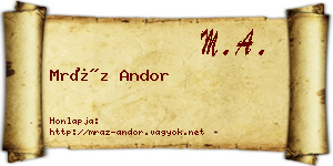 Mráz Andor névjegykártya
