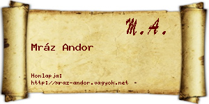Mráz Andor névjegykártya