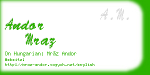 andor mraz business card