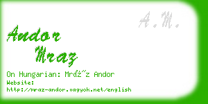 andor mraz business card